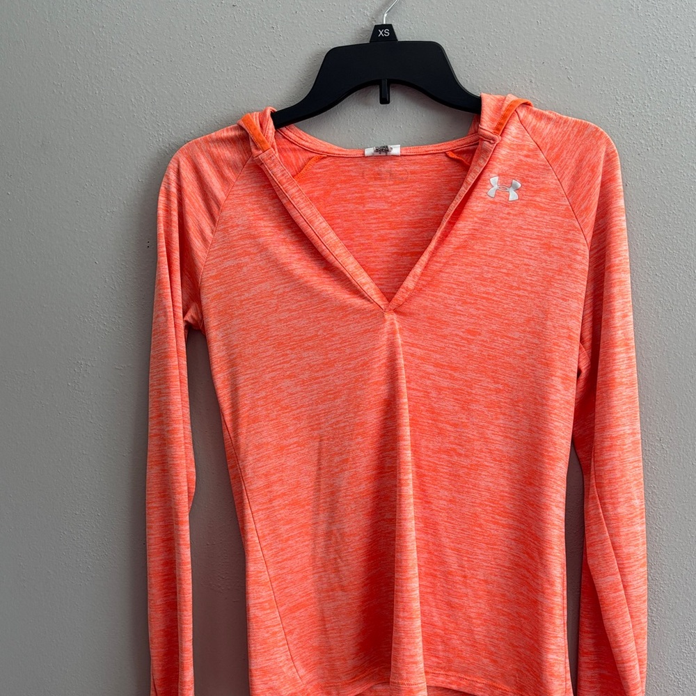 Under Armour Women's Bright Orange Hoodie - Picture 8 of 11